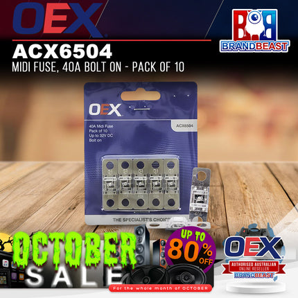 OEX ACX6504 Midi Fuse, 40A Bolt On - Pack of 10