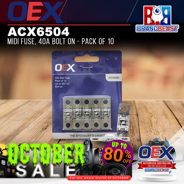 OEX ACX6504 Midi Fuse, 40A Bolt On - Pack of 10