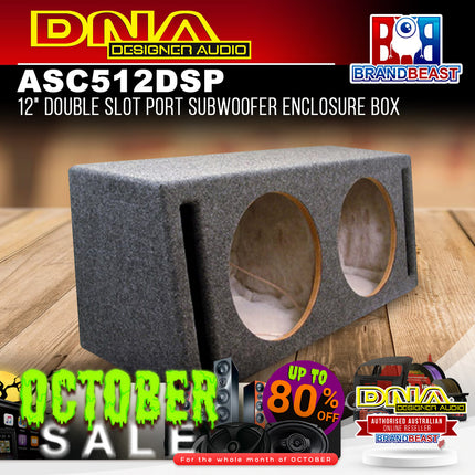DNA ASC512DSP 12" Double Slot Port Subwoofer Enclosure Box - Grey