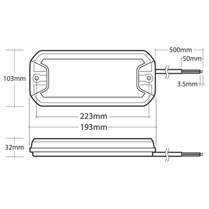 Narva 97210 Model 72 Rear Stop/Tail/Indicator/Reverse Lamp With In-Built Retro Reflector, With 0.5M Of Cable