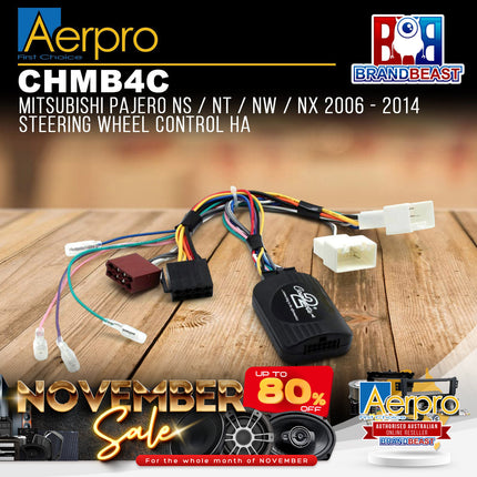 Aerpro CHMB4C Steering Wheel Control Harness Suit Mitsubishi Pajero NS/NT/NW/NX