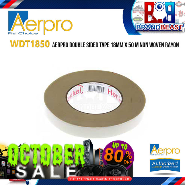 Aerpro WDT1850 Double Sided Tape 18Mm X 50 M Non Woven Rayon