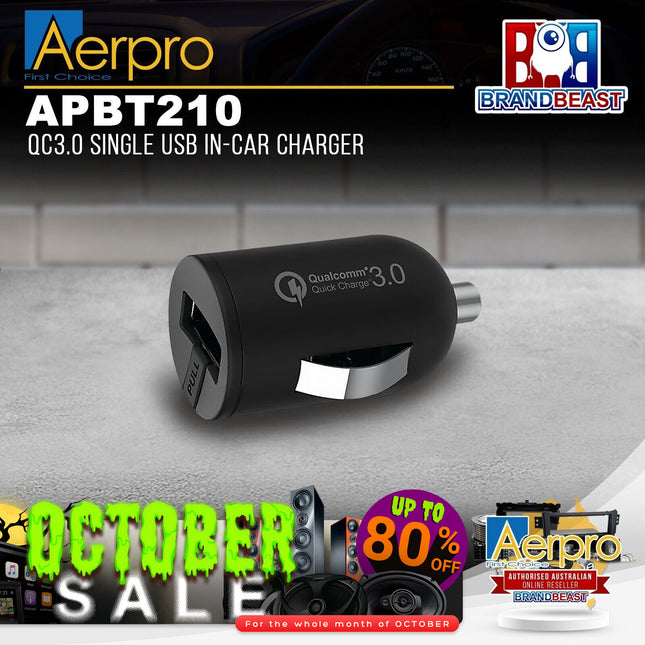 Aerpro APCC110 QC3.0 Single USB In-Car Charger