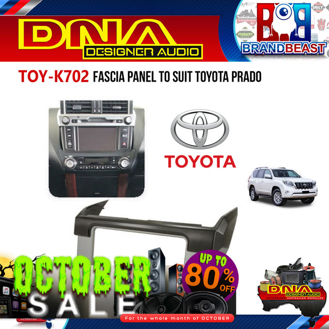 DNA TOY-K702 Double DIN Fascia Panel To Suit Toyota Prado