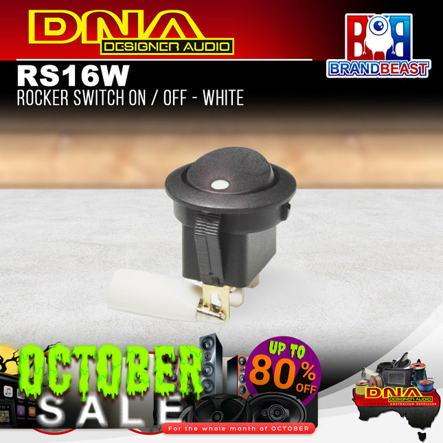 DNA RS16W 12 Volt Off/On Rocker Switch - White LED