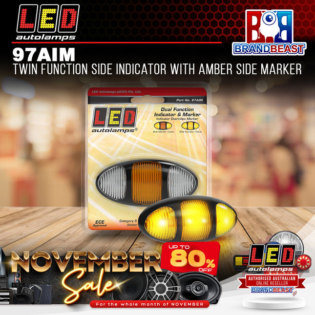 LED Autolamps 97AIM Twin Function Side Indicator With Amber Side Marker