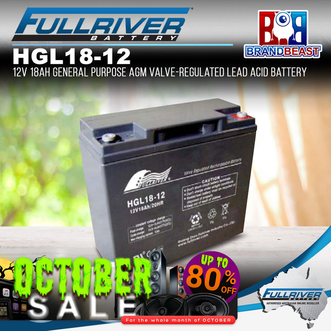 Fullriver HGL18-12 HGL Series 12V 18Ah AGM Valve-Regulated Lead Acid Battery