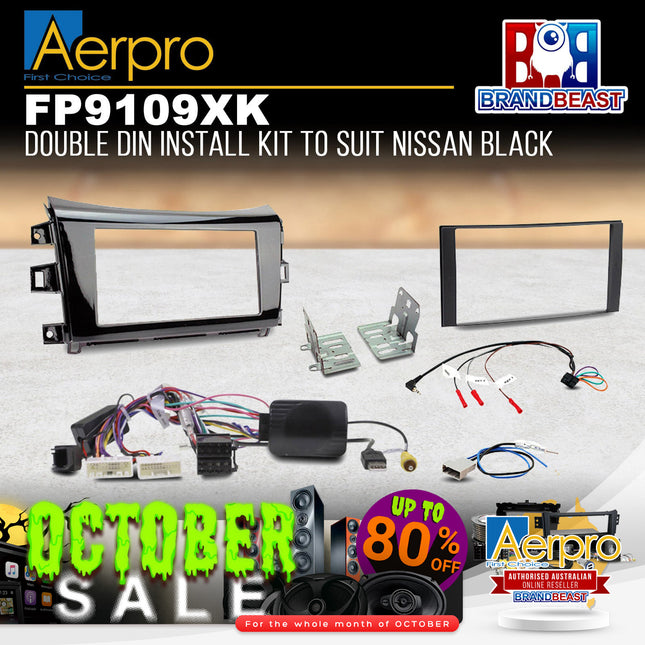 Aerpro FP9109XK Double Din Install Kit to Suit Nissan Navara Black