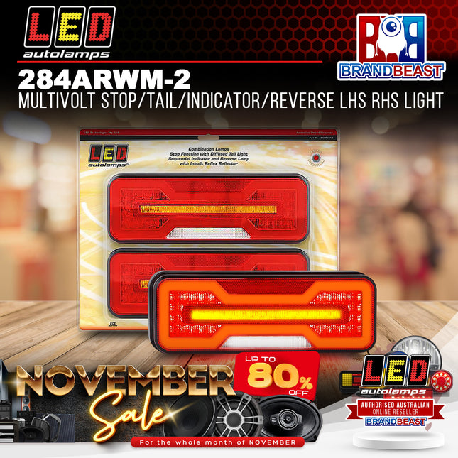 LED Autolamps 284ARWM-2 MultiVolt Stop/Tail/Indicator/Reverse LHS RHS Light
