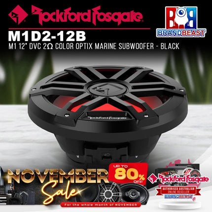 Rockford Fosgate M1D2-12B M1 12" DVC 2Œ© Color Optix Marine Subwoofer - Black