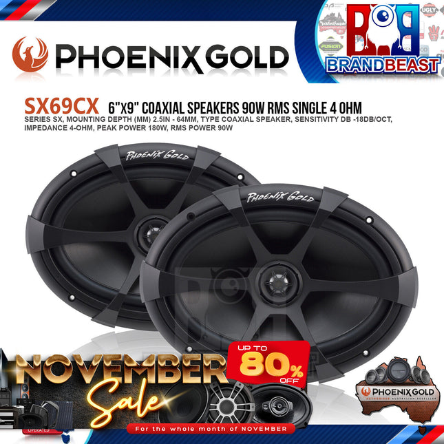 Phoenix Gold SX69CX SX Series 6 x 9" 180W Coaxial Speaker - Pair