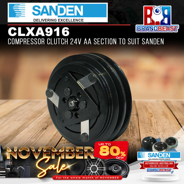 Sanden CLXA916 Compressor Clutch 24V AA Section To Suit Sanden
