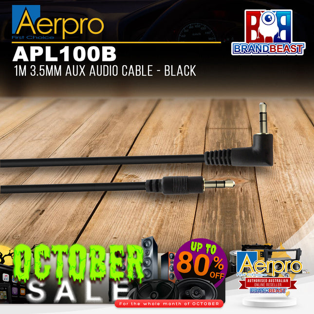 Aerpro APL100B 1M 3.5mm AUX Audio Cable - Black