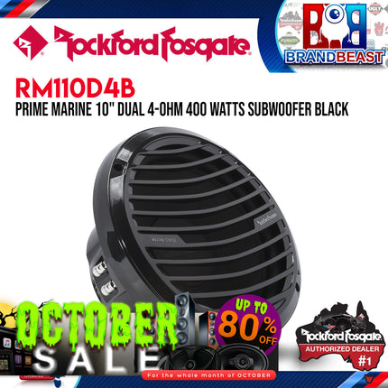 Rockford Fosgate RM110D4B Prime 10" Dual 4-Ohm Subwoofer - Black