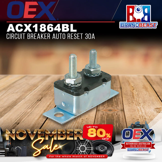 OEX ACX1864BL Circuit Breaker Auto Reset 30A