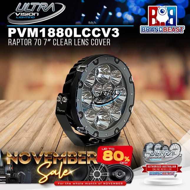 Ultra Vision Lighting PVM1880LCCV3 Raptor 70 7" Clear Lens Cover