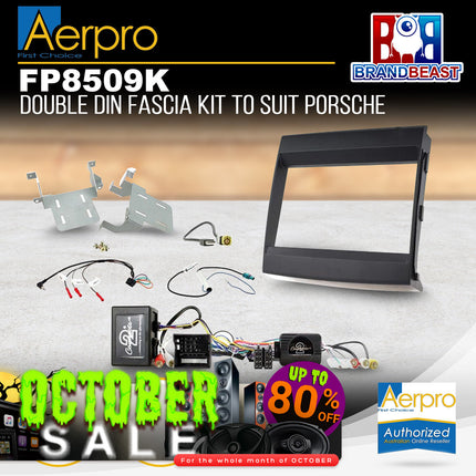 Aerpro FP8509K 2DIN Matte Black Install Kit For Porsche Cayenne (Bose Amplified)