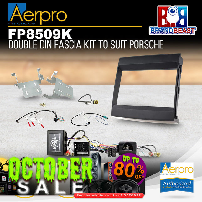Aerpro FP8509K 2DIN Matte Black Install Kit For Porsche Cayenne (Bose Amplified)