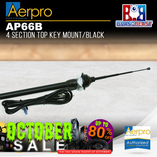 Aerpro AP66B 4 Section Top Key Mount Antenna - Black