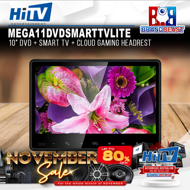 HiTV 9SNDVD106INMNT-TWIN Mega 11 DVD Smart TV 10.6" Headrest System - Twin Pack