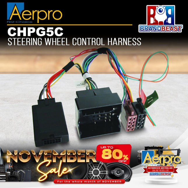 Aerpro CHPG5C Steering Wheel Control Harness Suit Peugeot Quadlock
