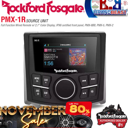 Rockford Fosgate PMX-1R Punch Marine Full Function Wired Remote 2.7" Display