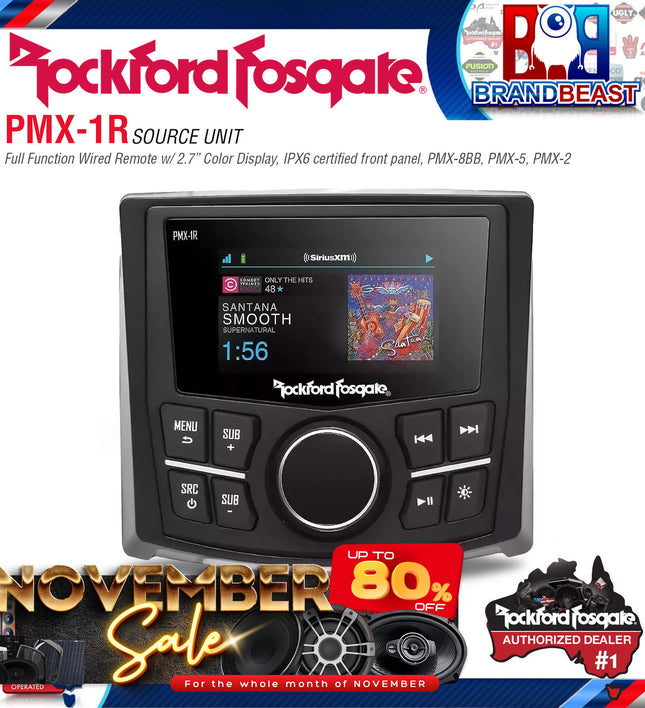 Rockford Fosgate PMX-1R Punch Marine Full Function Wired Remote 2.7" Display