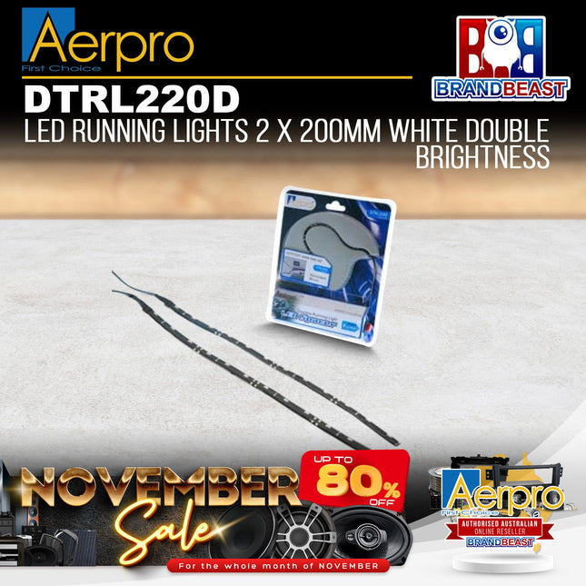 Aerpro DTRL220D 2x 220mm Flexible LED Daytime Running Lights Double Brightness