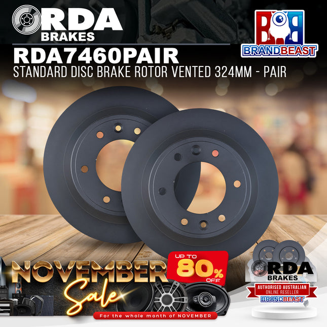 RDA Brakes RDA7460 Standard Disc Brake Rotor Vented 324mm - Pair
