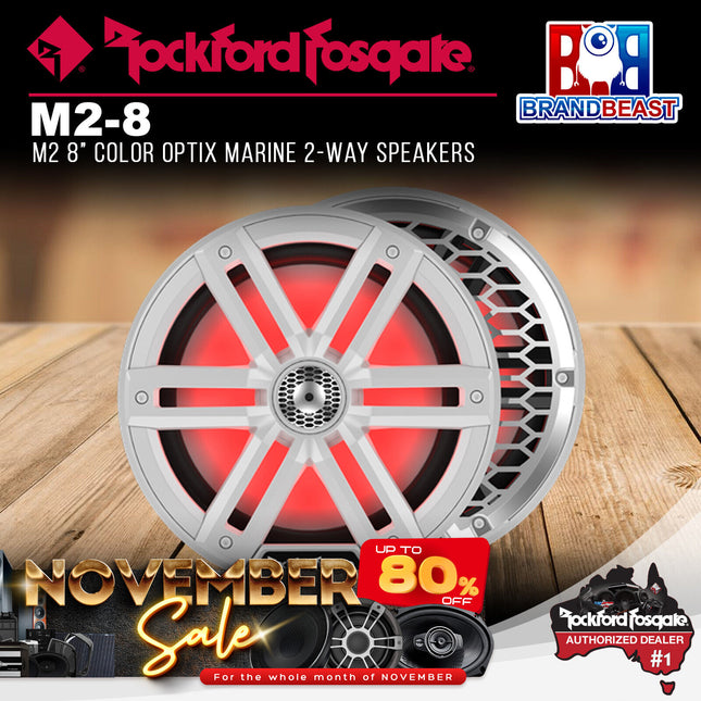 Rockford Fosgate M2-8 M2 8" Color Optix Marine 2-Way Speakers