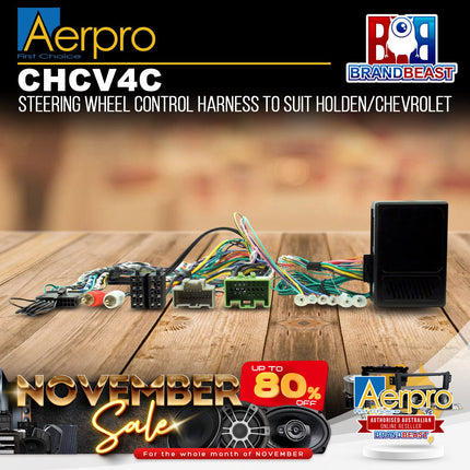 Aerpro CHCV4C Steering Wheel Control Harness Suit Holden/Chevrolet