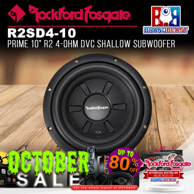 Rockford Fosgate R2SD4-10 Prime 10" R2 4-Ohm DVC Shallow Subwoofer