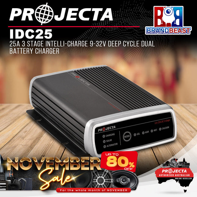 PROJECTA IDC25 25A 3 Stage Intelli-Charge 9-32V Deep Cycle Dual Battery Charger
