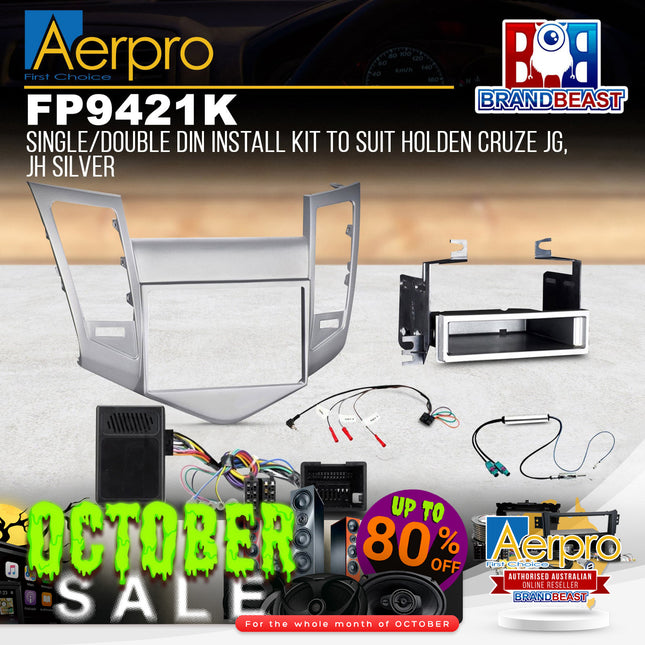 Aerpro FP9421K Single/Double DIN Silver Install Kit Suit Holden Cruze 2009-2016