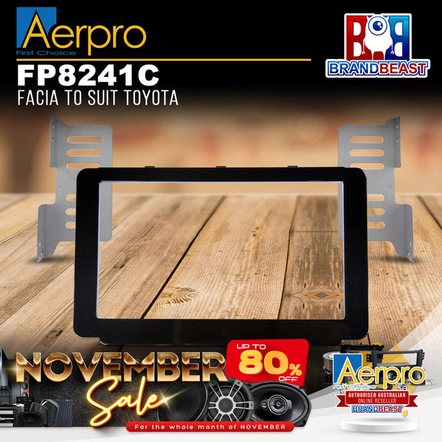 Aerpro FP8241C Double DIN Gloss Black Facia Kit Suit Toyota Hilux 2015 - 2020