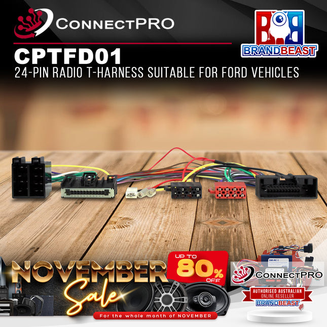 ConnectPro CPTFD01 24-Pin Radio T-Harness Suitable for Ford Vehicles