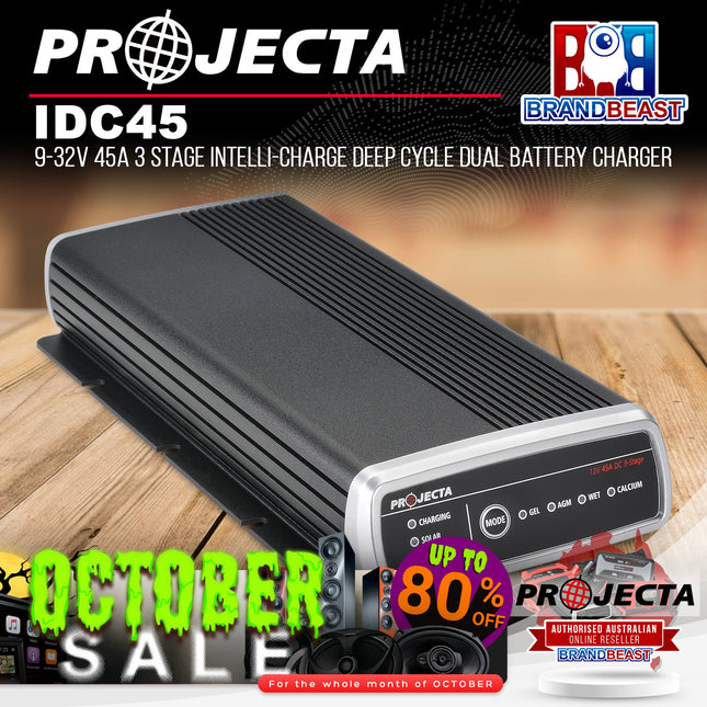 PROJECTA IDC45 9-32V 45A 3 Stage Intelli-Charge Deep Cycle Dual Battery Charger