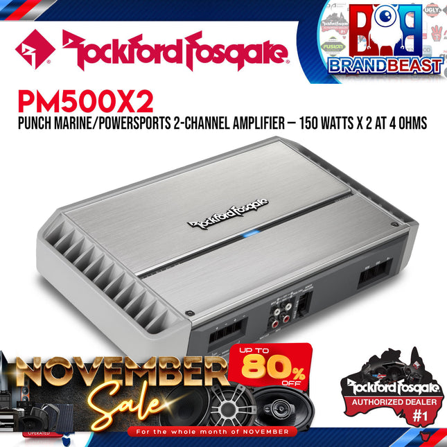 Rockford Fosgate PM500X2 Punch Marine 500 Watt 2-Channel Amplifier