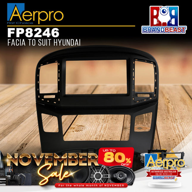 Aerpro FP8246 Double DIN Black/ Matte Black Facia Suit Hyundai Various Models