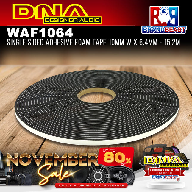 DNA WAF1064 Single Sided Adhesive Foam Tape 10mm x 6.4mm 15.2m