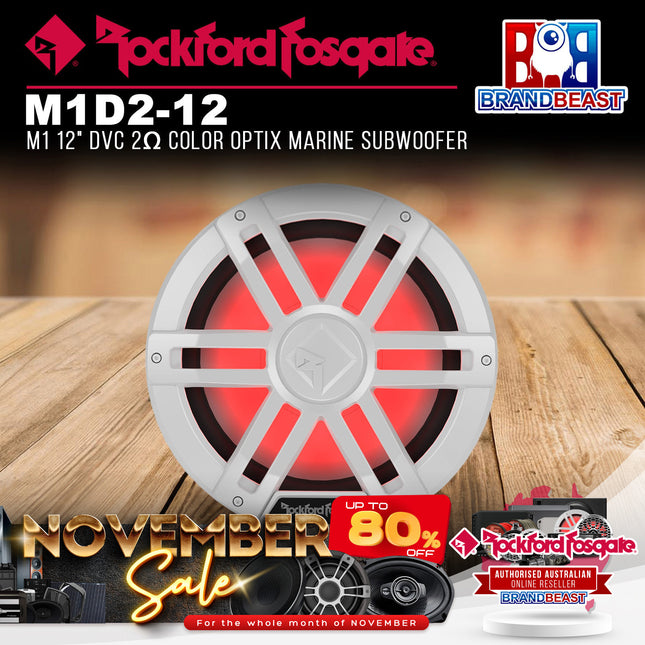 Rockford Fosgate M1D2-12 M1 12" DVC 2Œ© Color Optix Marine Subwoofer