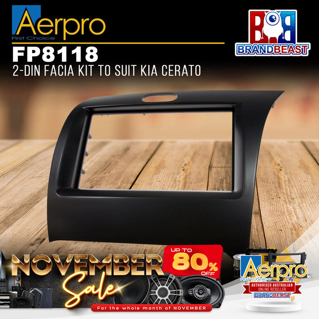 Aerpro FP8118 Double DIN Matte Black Facia Kit Suit Kia Cerato YD 2013 - 2018