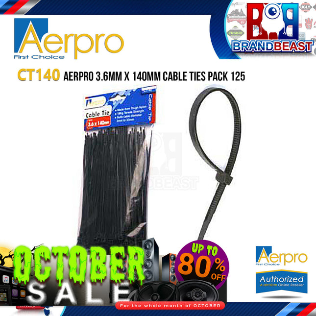 Aerpro CT140 3.6mm x 140mm Cable Ties 125 Pack