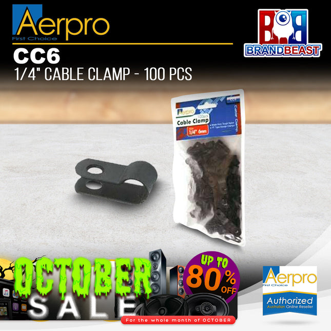 Aerpro CC6 100 PCS 1/4" 6mm Cable Clamp Pack