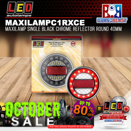 LED Autolamps MAXILAMPC1RXCE Maxilamp Single Black Chrome Reflector Round 40mm