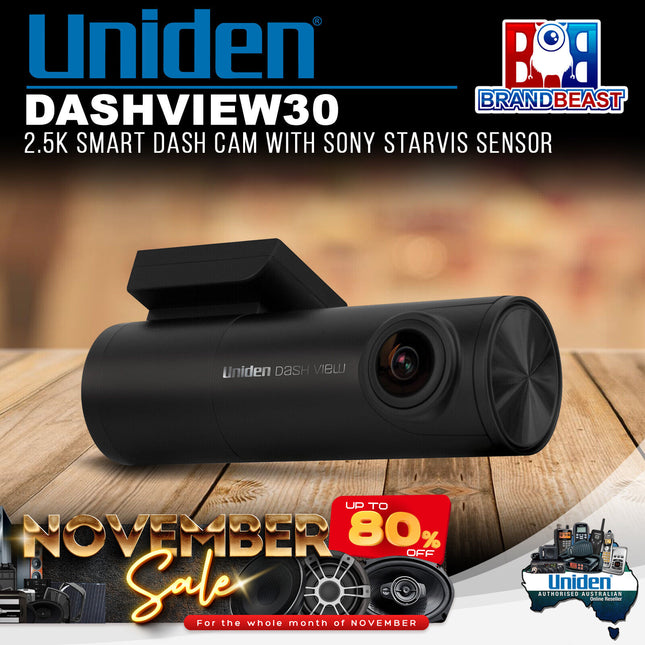 Uniden DASHVIEW30 2.5K Smart Dash Cam with Sony Starvis Sensor