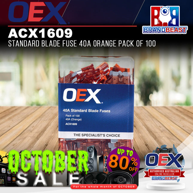 OEX ACX1609 Standard Blade Fuse 40A Orange Pack of 100