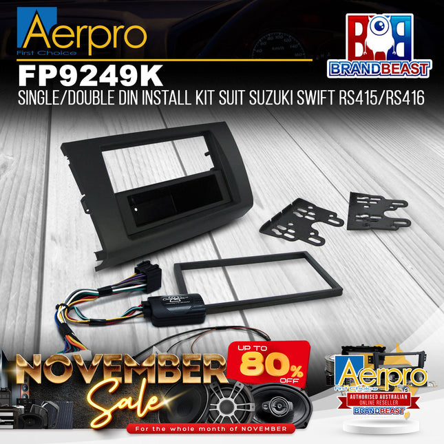 Aerpro FP9249K Single/Double DIN Dark Grey Install Kit Suit Suzuki Swift 2005 - 2010
