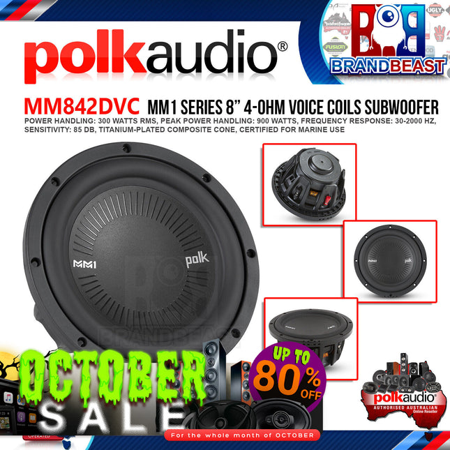 Polk Audio MM842DVC MM1 Series 8" 900W 4-Ohm Dual Voice Coil Subwoofer with Ultra-Marine Certification