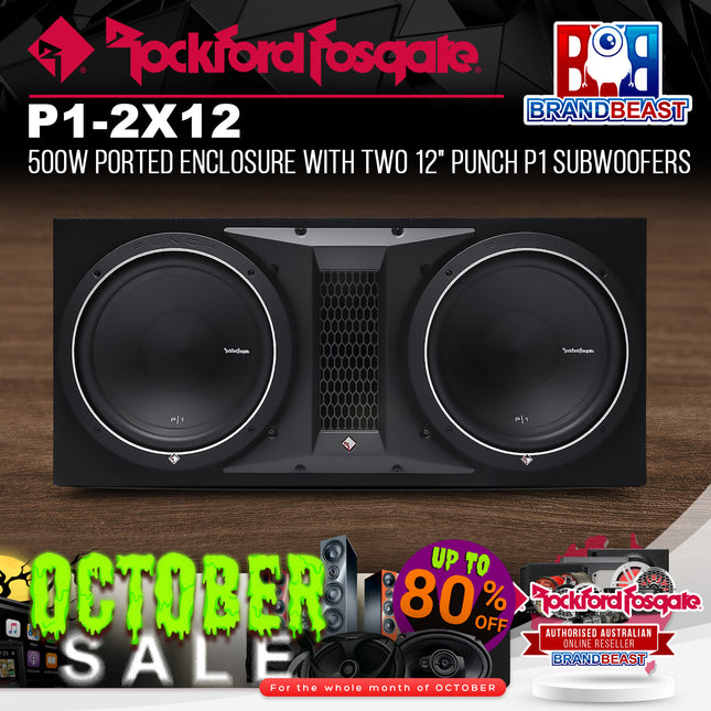 Rockford Fosgate P1-2X12 Punch Dual P1 12" Loaded Enclosure